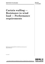 Curtain walling - resistance to wind load - performance requirements ...