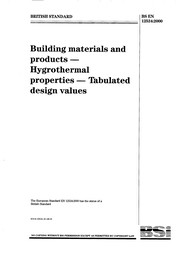 Building materials and products - Hygrothermal properties - Tabulated design values