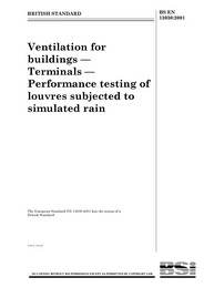Ventilation for buildings - Terminals - Performance testing of louvres subjected to simulated rain