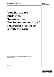 Ventilation for buildings - Terminals - Performance testing of louvres subjected to simulated rain