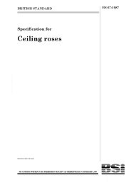 Specification for ceiling roses