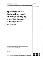 Specifications for installations inside buildings conveying water for human consumption. General (AMD 13472)