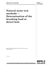Natural stone test methods - Determination of the breaking load at dowel hole