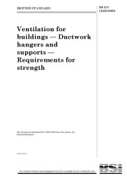Ventilation for buildings - ductwork hangers and supports - requirements for strength