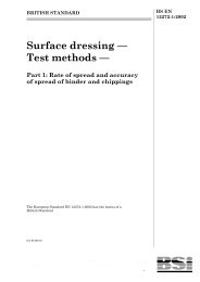 Surface dressing - test methods. Rate of spread and accuracy of spread of binder and chippings