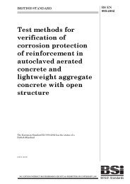 Test methods for verification of corrosion protection of reinforcement in autoclaved aerated concrete and lightweight aggregate concrete with open structure