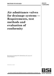 Air admittance valves for drainage systems - Requirements, test methods and evaluation of conformity