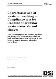 Characterisation of waste - Leaching - Compliance test for leaching of ...