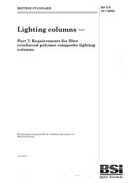Lighting columns. Requirements for fibre reinforced polymer composite lighting columns