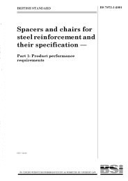 Spacers and chairs for steel reinforcement and their specification. Product performance requirements