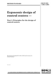 Ergonomic design of control centres. Principles for the design of control centres