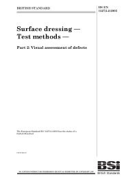 Surface dressing - Test methods. Visual assessment of defects