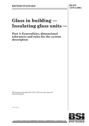 Glass in building - Insulating glass units. Generalities, dimensional tolerances and rules for the system description (Withdrawn)