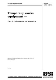 Temporary works equipment. Information on materials