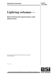 Lighting columns. General requirements and dimensions