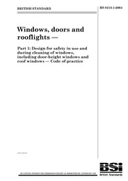 Windows, doors and rooflights. Design for safety in use and during cleaning of windows, including door-height windows and roof windows - Code of practice