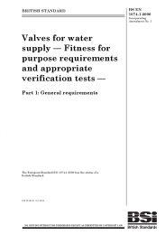 Valves for water supply - Fitness for purpose requirements and appropriate verification tests. General requirements (AMD 15230)