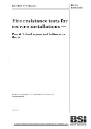 Fire resistance tests for service installations. Raised access and hollow core floors
