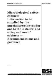 Microbiological safety cabinets. Information to be supplied by the purchaser to the vendor and to the installer, and siting and use of cabinets - Recommendations and guidance