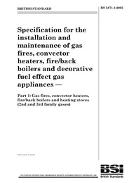 Specification for the installation and maintenance of gas fires, convector heaters, fire/back boilers and decorative fuel effect gas appliances. Gas fires, convector heaters, fire/back boilers and heating stoves (2nd and 3rd family gases)