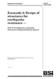 Eurocode 8: Design of structures for earthquake resistance. Foundations, retaining structures and geotechnical aspects