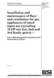 Installation and maintenance of flues and ventilation for gas appliances of rated input not exceeding 70 kW net (1st, 2nd and 3rd family gases). Specification for installation and maintenance of flues (AMD 13983) (AMD 15981) (Withdrawn)