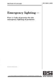 Emergency lighting. Code of practice for the emergency lighting of premises (Withdrawn)
