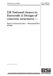 UK National annex to Eurocode 2: Design of concrete structures. General rules - Structural fire design