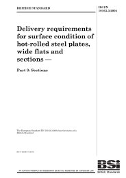 Delivery requirements for surface condition of hot-rolled steel plates, wide flats and sections. Sections