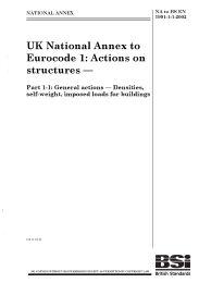 UK National annex to Eurocode 1 - Actions on structures. General actions - Densities, self-weight, imposed loads for buildings
