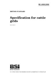 Specification for cattle grids