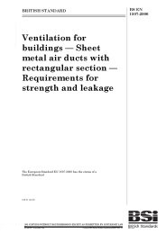 Ventilation for buildings - sheet metal air ducts with rectangular section - requirements for strength and leakage