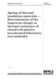 Ageing of thermal insulation materials - Determination of the long-term change in thermal resistance of closed-cell plastics (accelerated laboratory test methods)