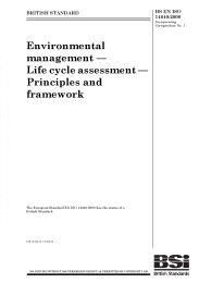 Environmental management - Life cycle assessment - Principles and framework (AMD Corrigendum 16558)