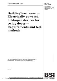Building hardware - Electrically powered hold-open devices for swing doors - Requirements and test methods (incorporating Amendment No.1 and Corrigendum Nos. 1, 2 and 3)