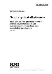 Sanitary installations. Code of practice for the selection, installation and maintenance of sanitary and associated appliances (Withdrawn)