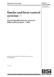 Smoke and heat control systems. Specification for pressure differential systems - Kits (AMD Corrigendum 16745)