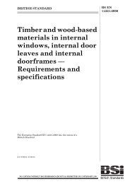 Timber and wood-based materials in internal windows, internal door leaves and internal doorframes - Requirements and specifications