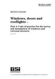 Windows, doors and rooflights. Code of practice for the survey and installation of windows and external doorsets (Withdrawn)