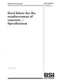 Steel fabric for the reinforcement of concrete - specification (AMD 17105) (Withdrawn)