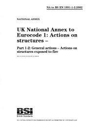 UK National Annex to Eurocode 1: Actions on structures. General actions - Actions on structures exposed to fire