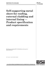 Self-supporting metal sheet for roofing, external cladding and internal lining - product specification and requirements