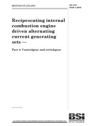 Reciprocating internal combustion engine driven alternating current generating sets. Controlgear and switchgear