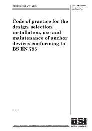 Code of practice for design, selection, installation, use and maintenance of anchor devices conforming to BS EN 795 (AMD 17314)