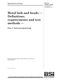Metal lath and beads - Definitions, requirements and test methods. Internal plastering (Incorporating Corrigendum No. 1)