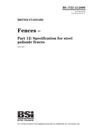 Fences. Specification for steel palisade fences (Amendment Corrigendum No.1) (Withdrawn)