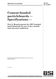 Cement-bonded particleboards - specifications. Requirements for OPC bonded particleboards for use in dry, humid and exterior conditions