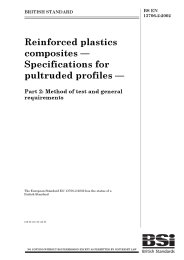 Reinforced plastics composites - Specifications for pultruded profiles. Method of test and general requirements