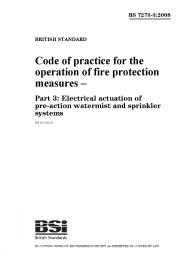 Code of practice for the operation of fire protection measures. Electrical actuation of pre-action watermist and sprinkler systems