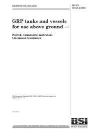 GRP tanks and vessels for use above ground. Composite materials - Chemical resistance